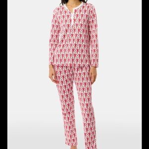 Roller Rabbit Pink and White Monkey Pajama Set